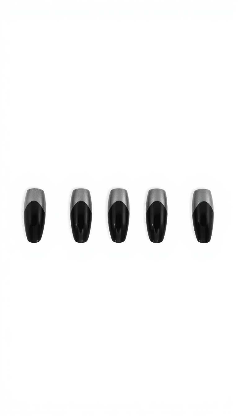 13. Bold Black with Silver Tips