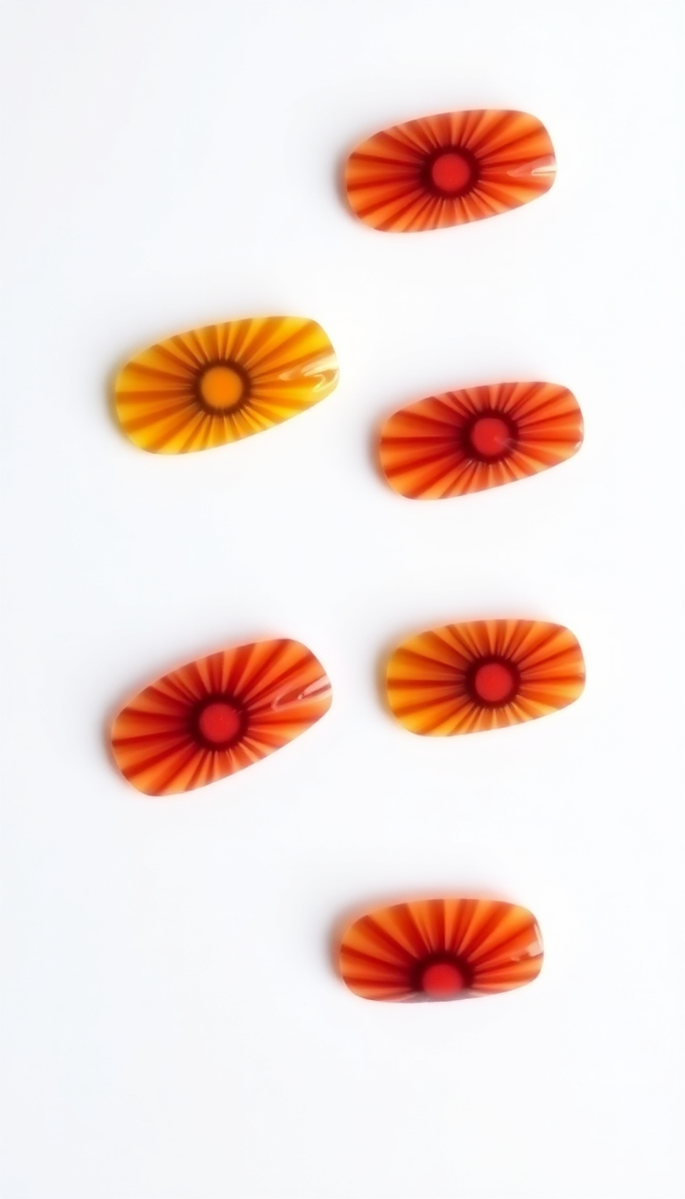 13. Bright Sunburst Nails