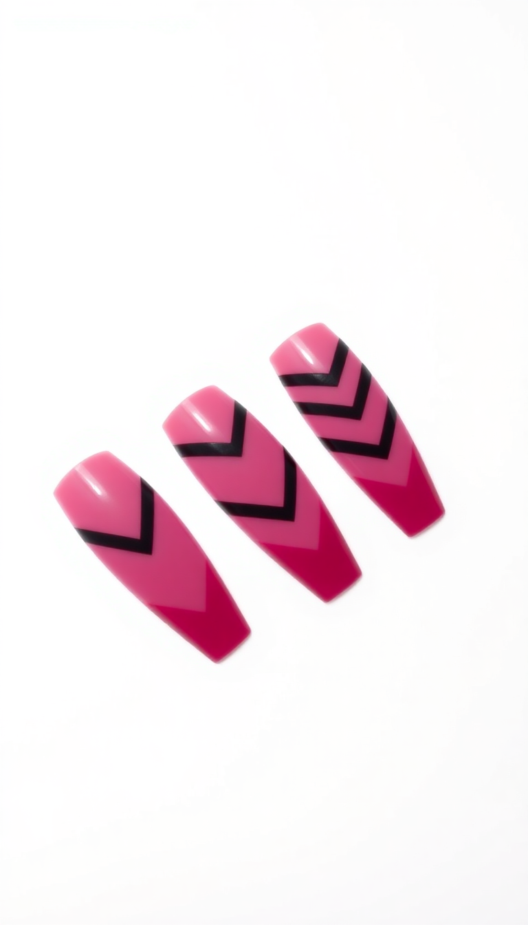 13. Deep Pink with Chevron Patterns