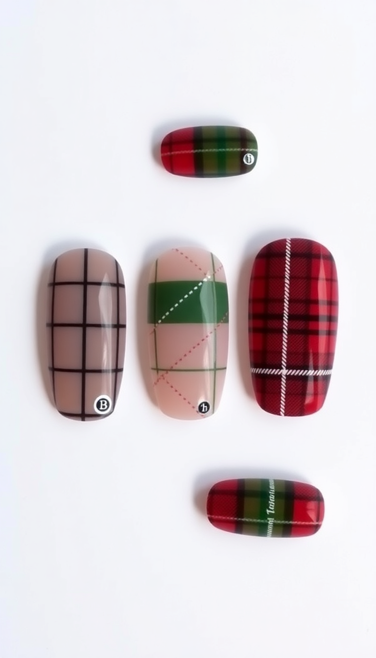 13. Festive Plaid with Personalized Touch