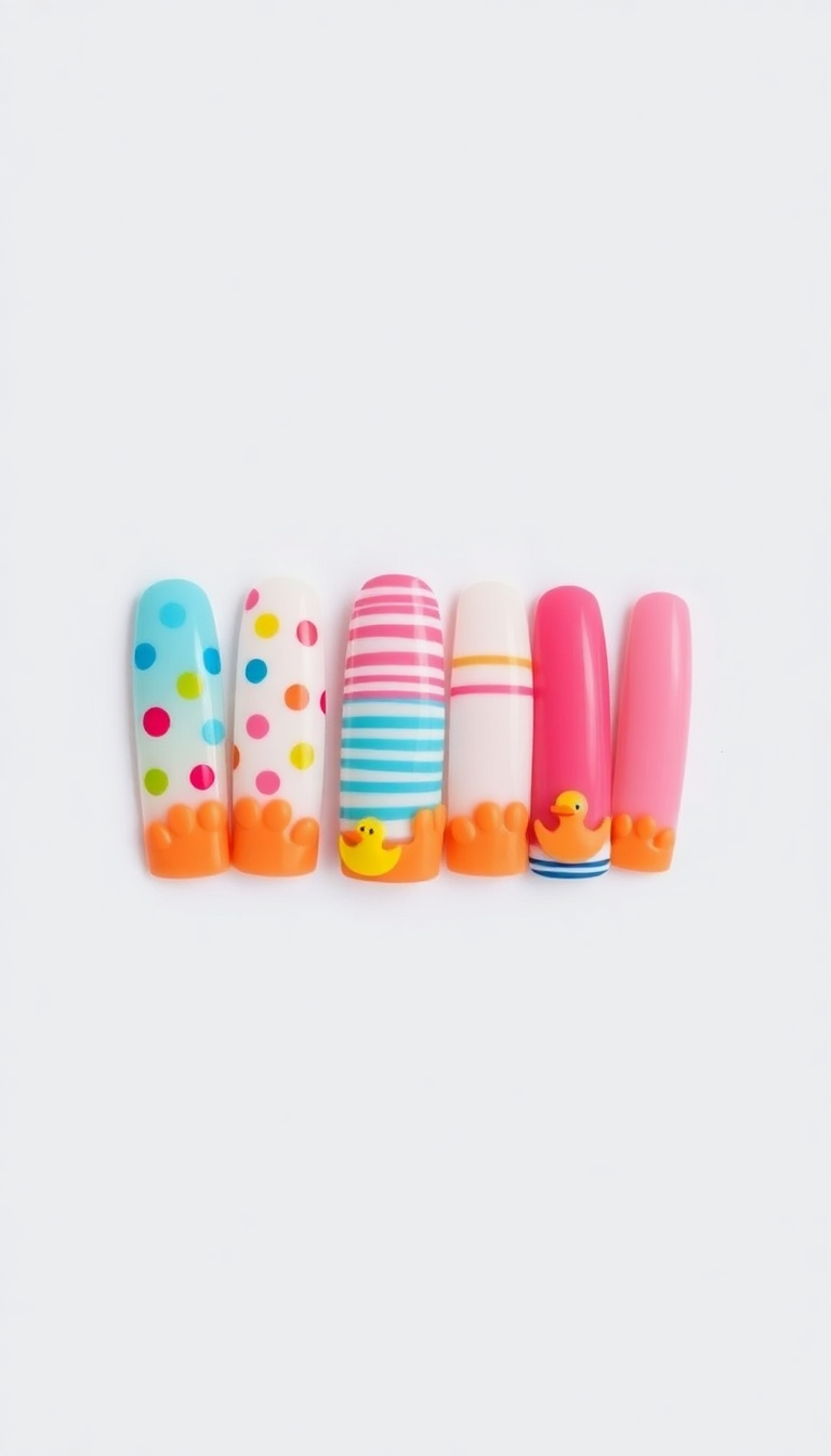13. Playful Duck Feet Nails