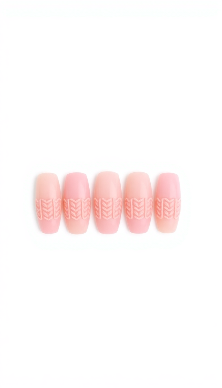 13. Soft Pink Knit Nails