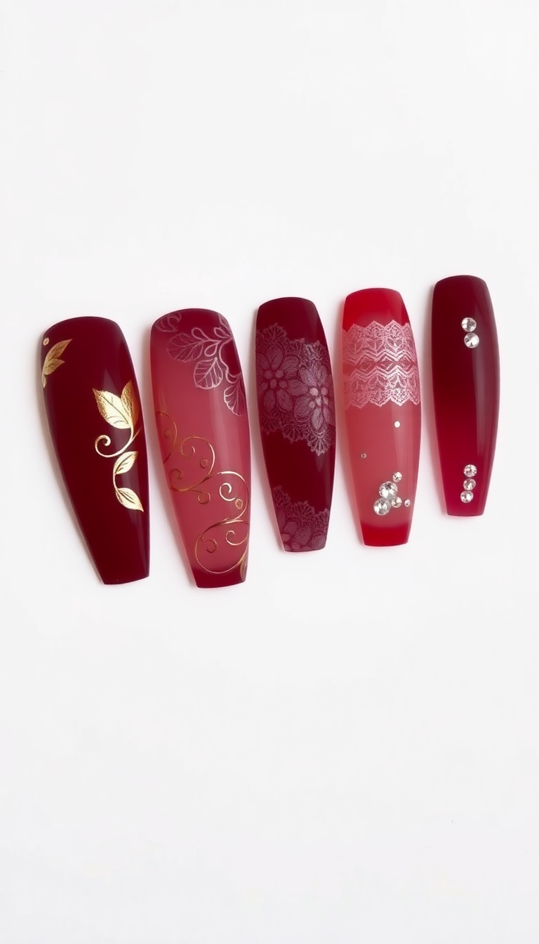 14. Burgundy Nail Art Inspirations