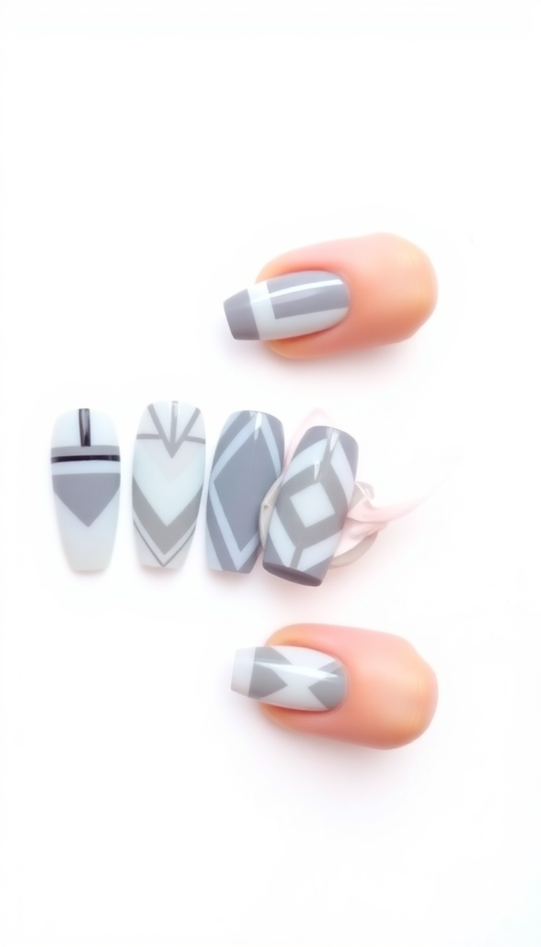 14. Cool Gray and White Geometrics