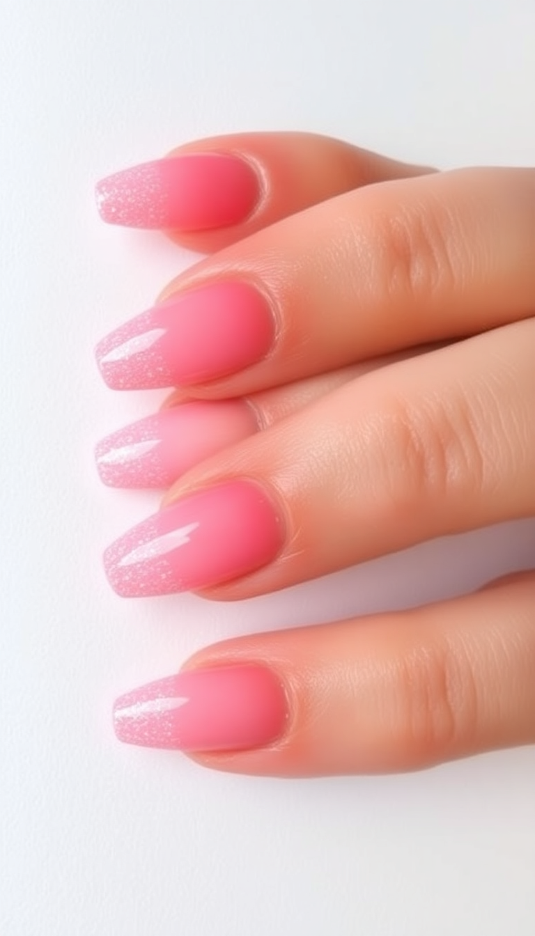 14. Pink Ombre with Glitter Overlay