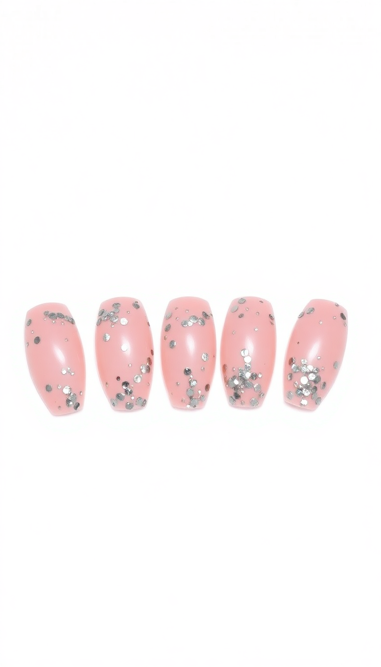 14. Soft Pink with Chunky Silver Glitter