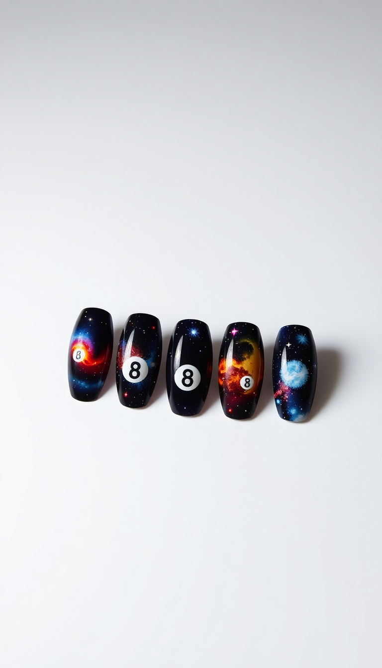 15. 8-Ball Galaxy Nails for a Cosmic Look