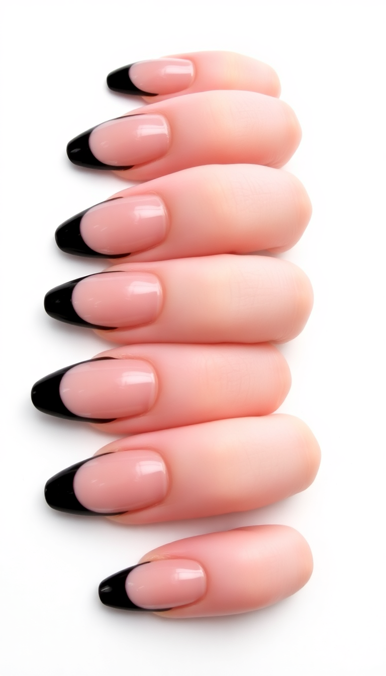 15. Classic Black French Tip