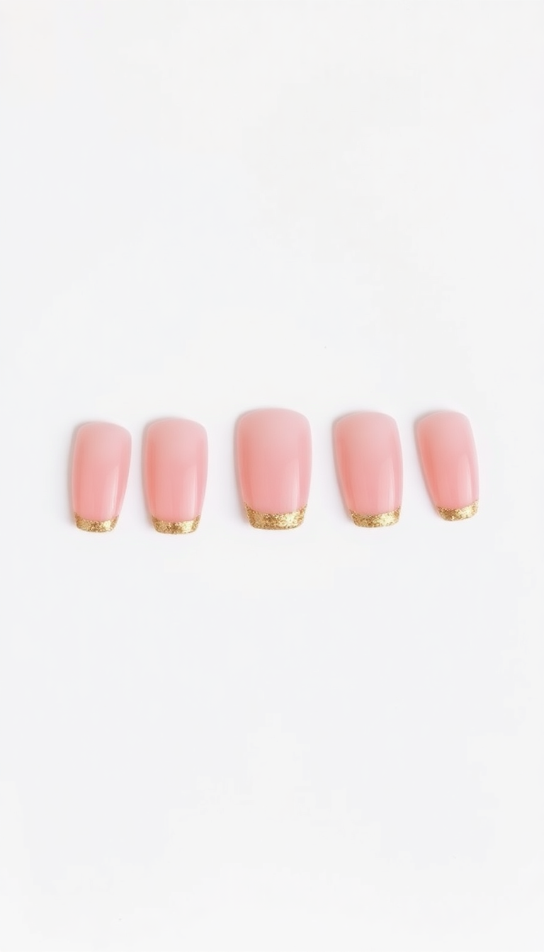 15. Pink Ombre with Golden Touch
