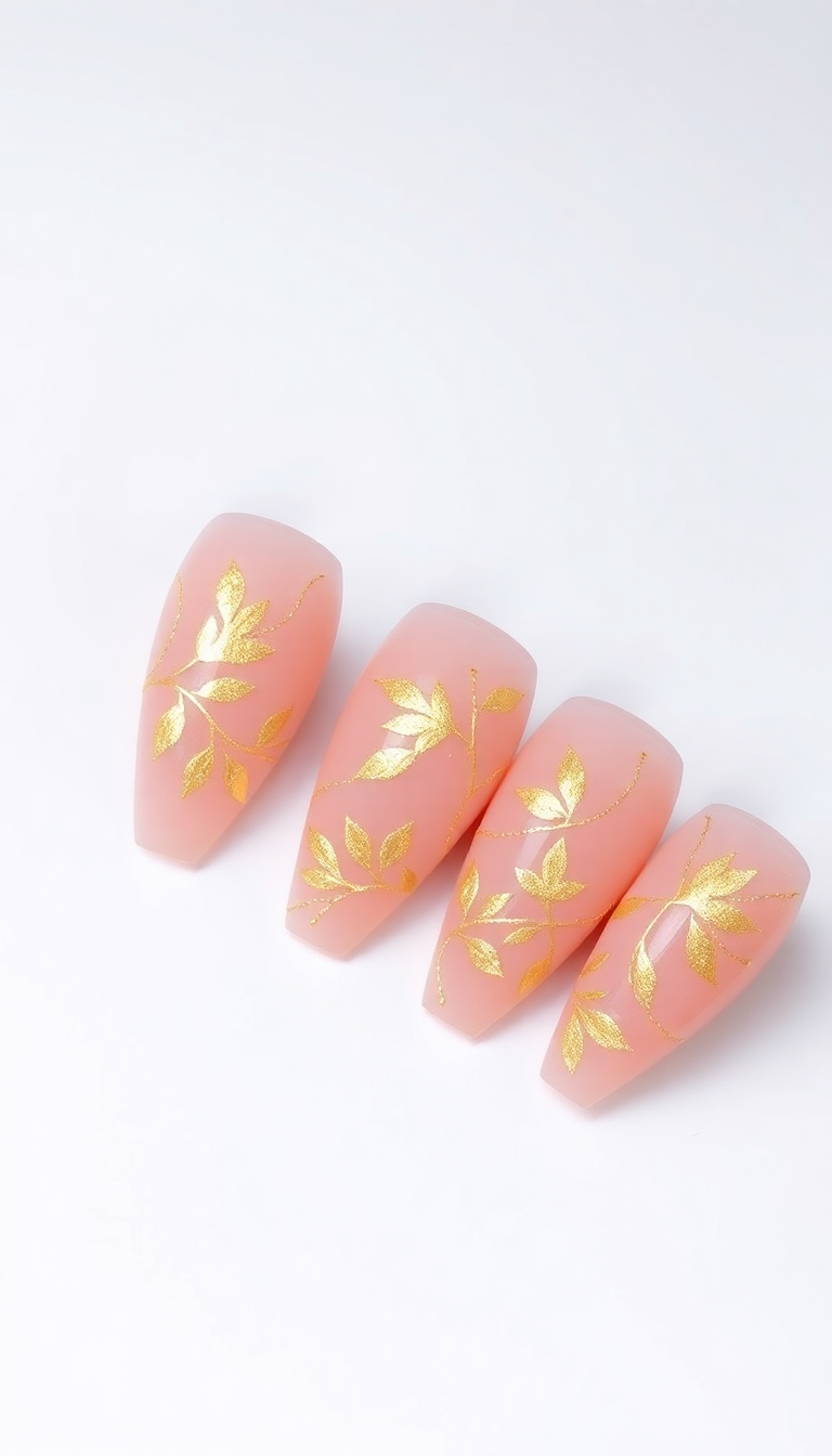15. Romantic Gold Floral Art