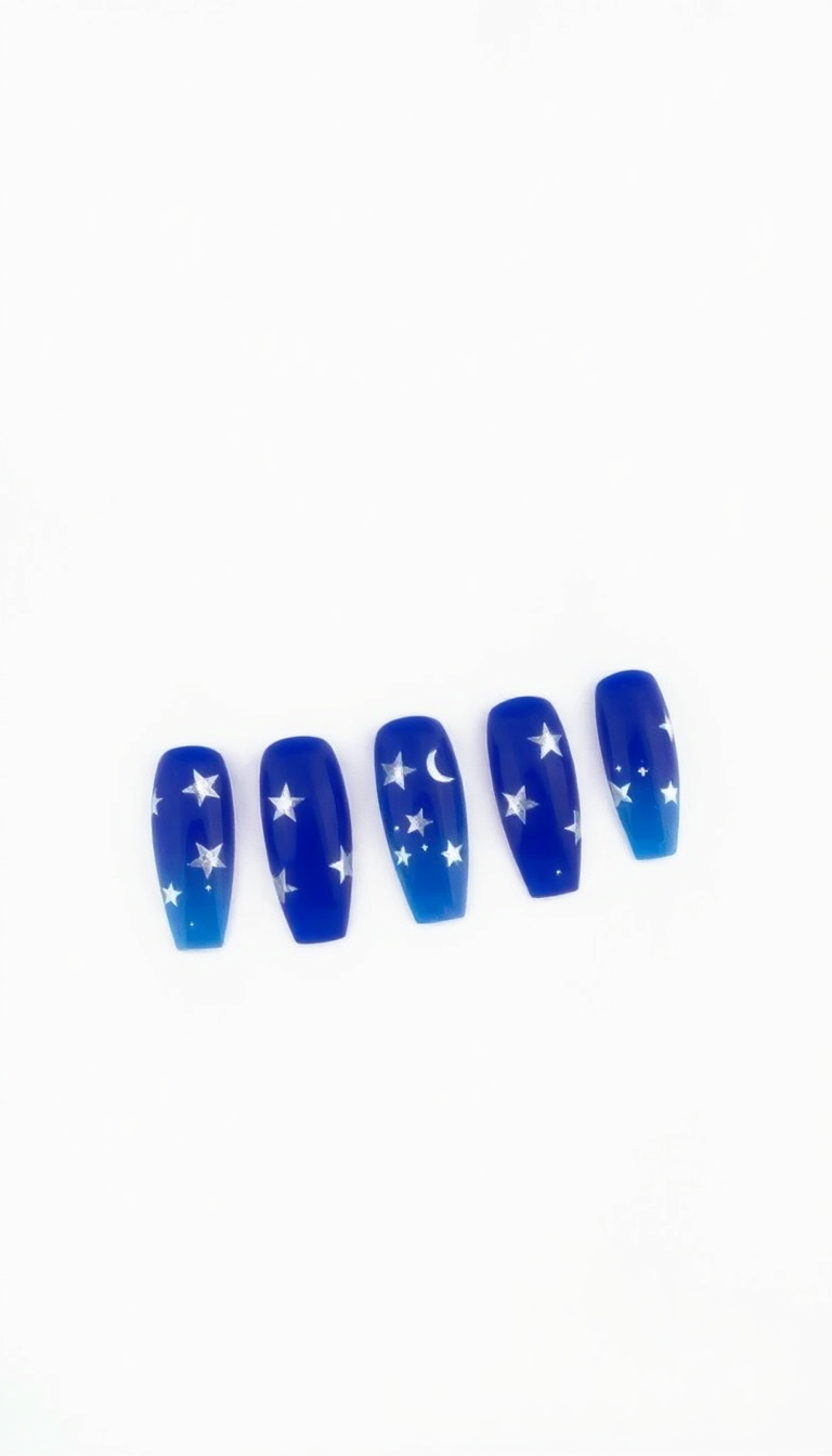 15. Royal Blue Stars and Moons