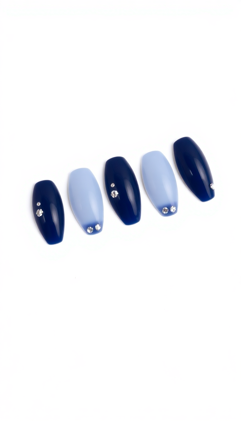 15. Sleek Navy Blue with Crystals