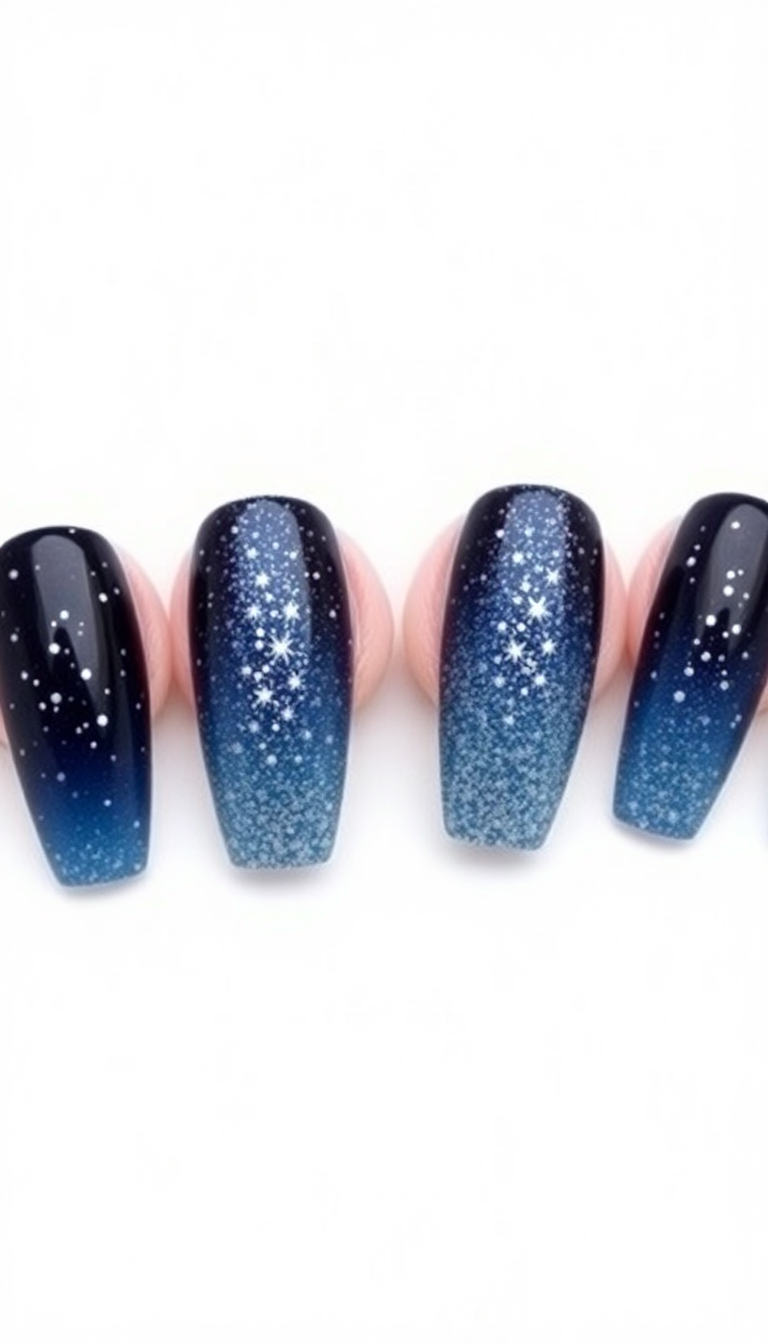 15. Starry Night Glitter Gradient