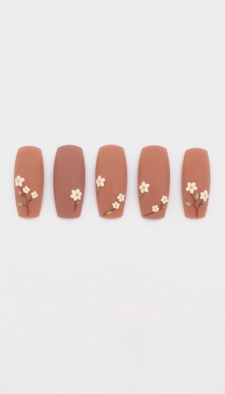 15. Warm Taupe with Floral Embellishments