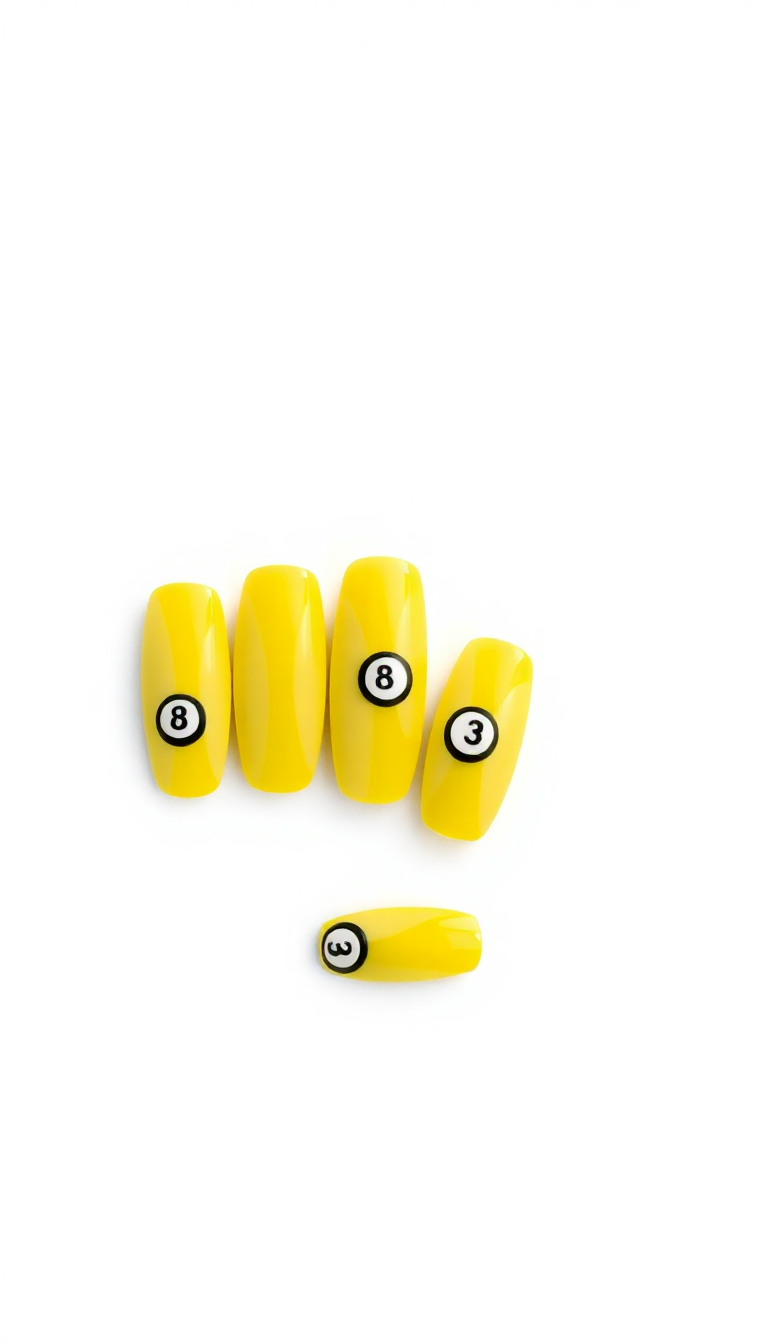 16. Bright Yellow Splash with 8-Ball Art
