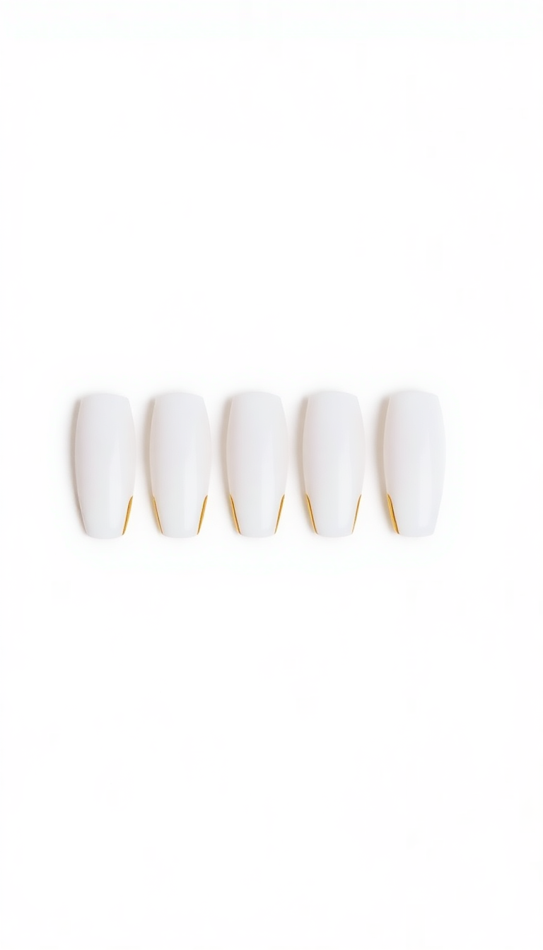 16. Crisp White & Gold Tips