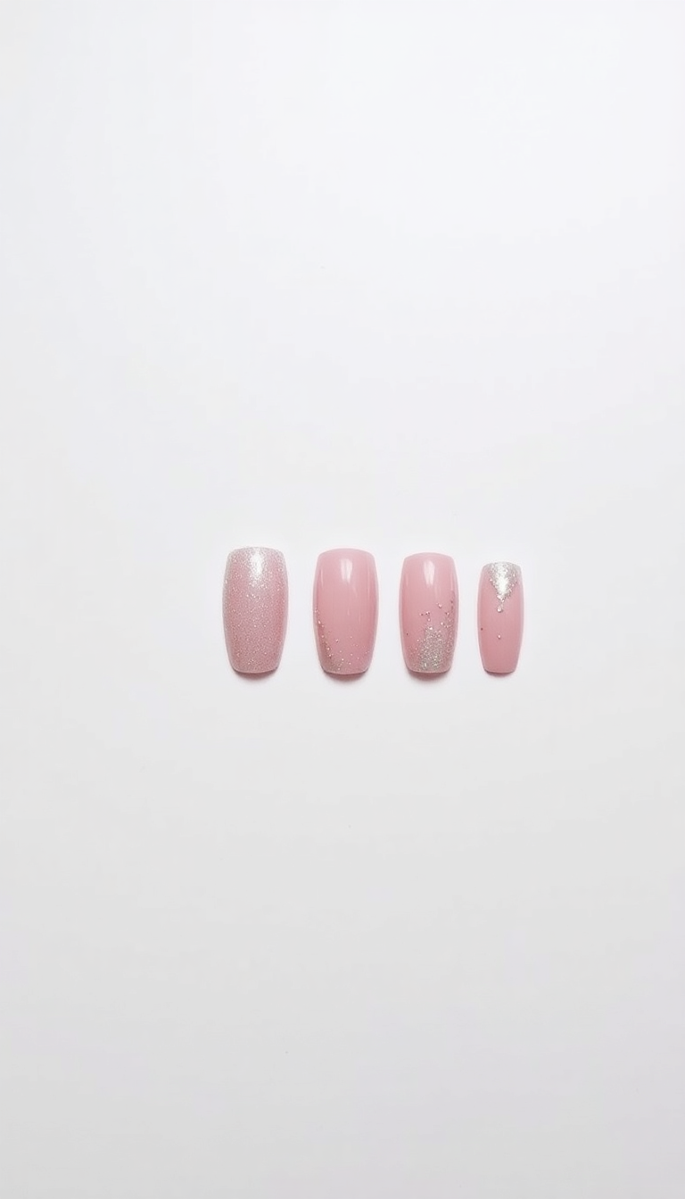 16. Soft Pastel Pink with a Glitter Overlay