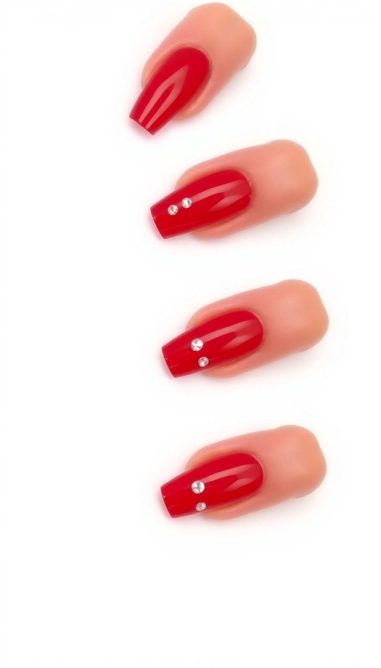 17. Luminous Red with Crystal Embellishments