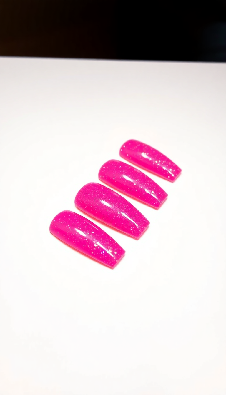 18. Bright Pink with Chunky Glitter