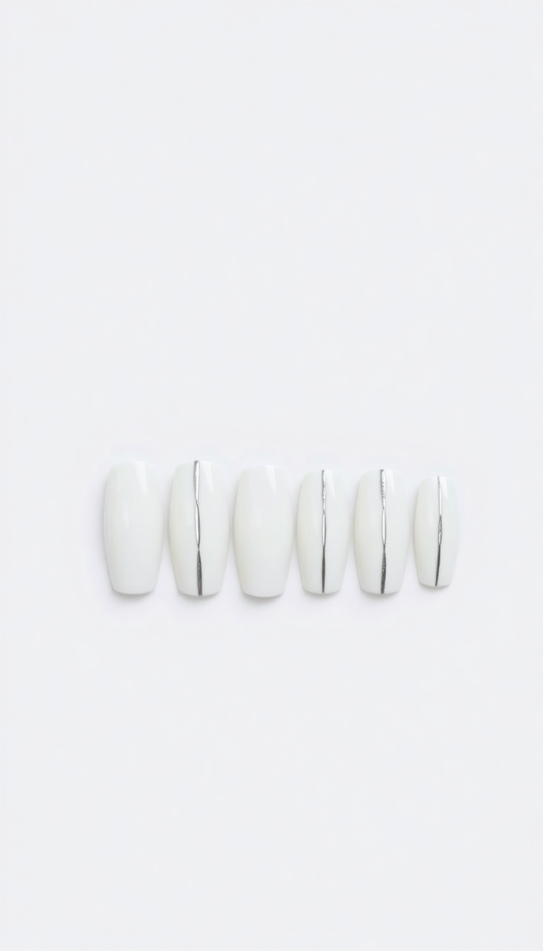 18. Crisp White with Fine Silver Line