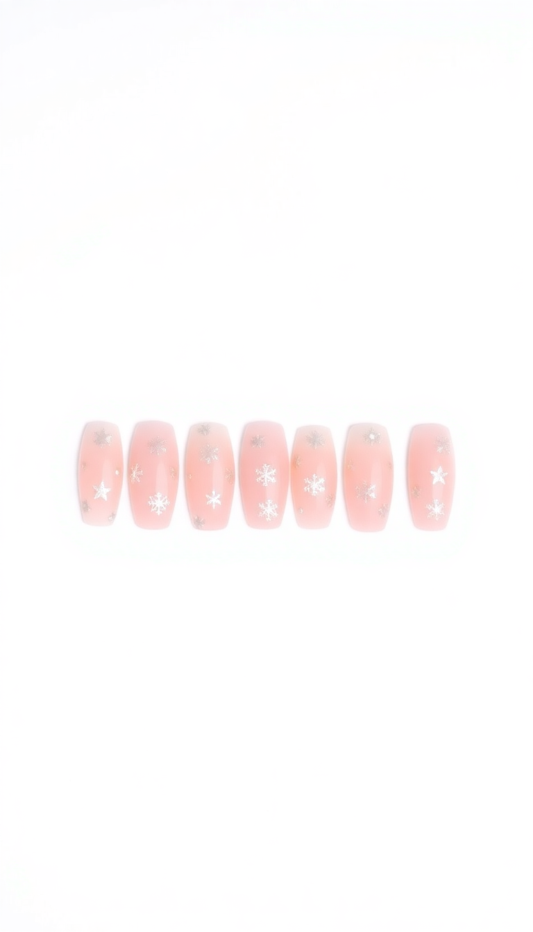 18. Soft Pink and Crystal Snowflakes