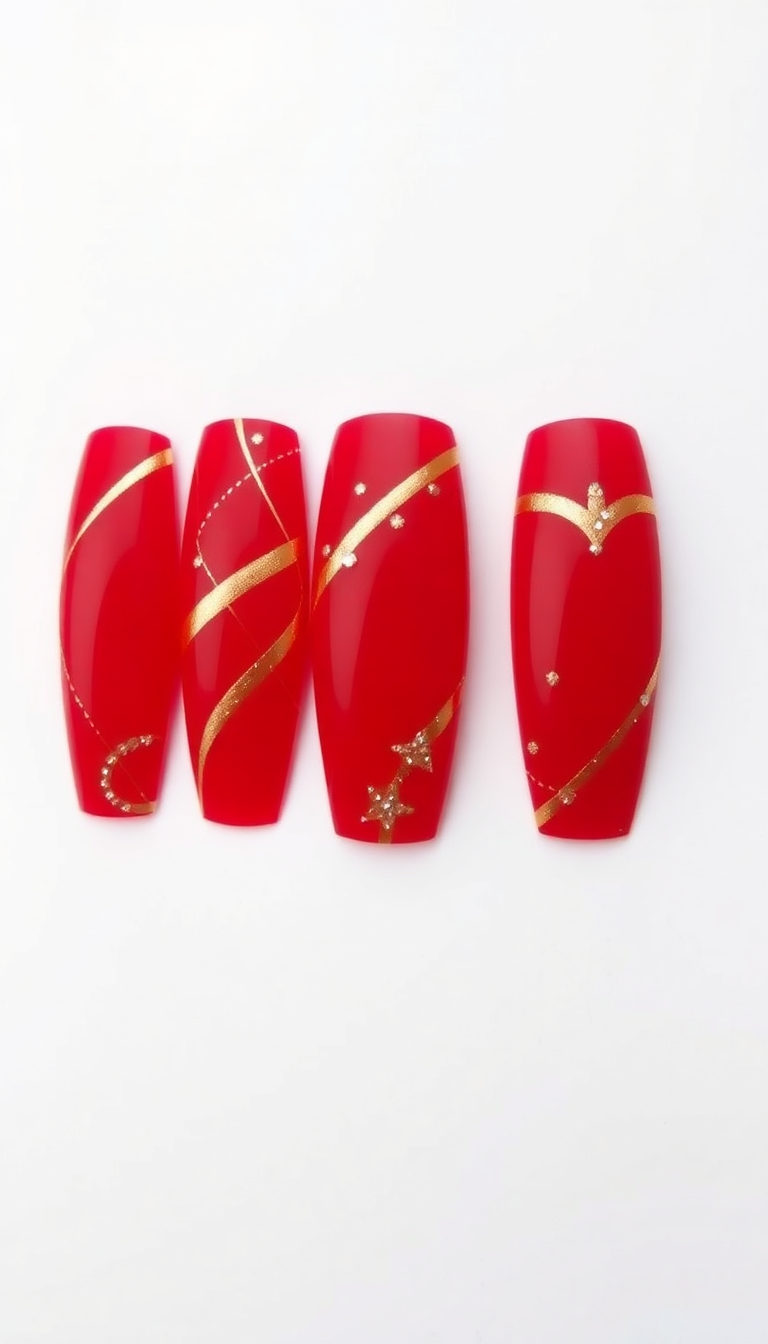 2. Classic Red and Gold Glamour
