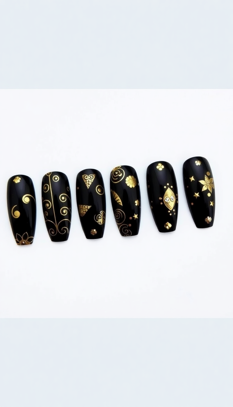2. Elegant Black and Gold Art