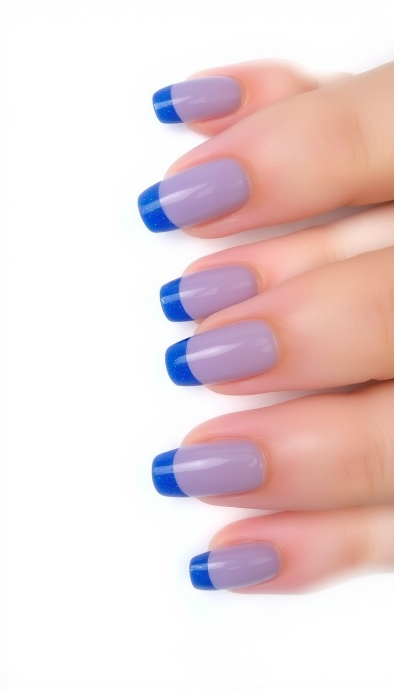 2. Elegant Royal Blue French Tips