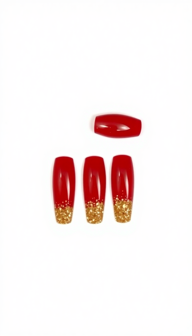 2. Festive Red and Gold Glitter