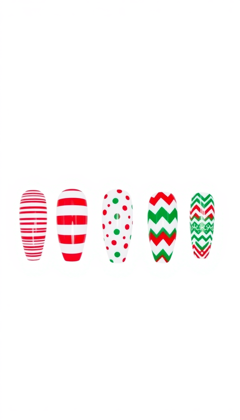 2. Festive Red and Green Patterns