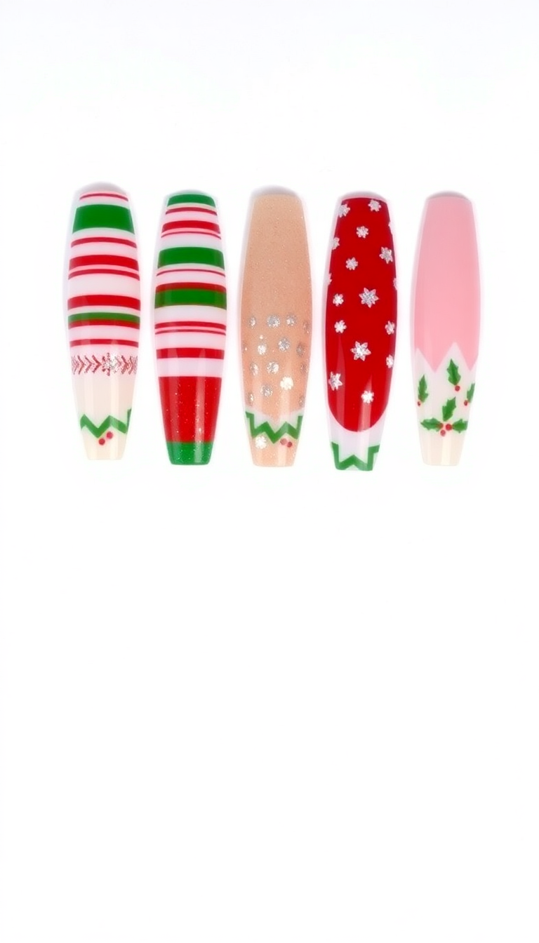 2. Festive Red and Green Patterns
