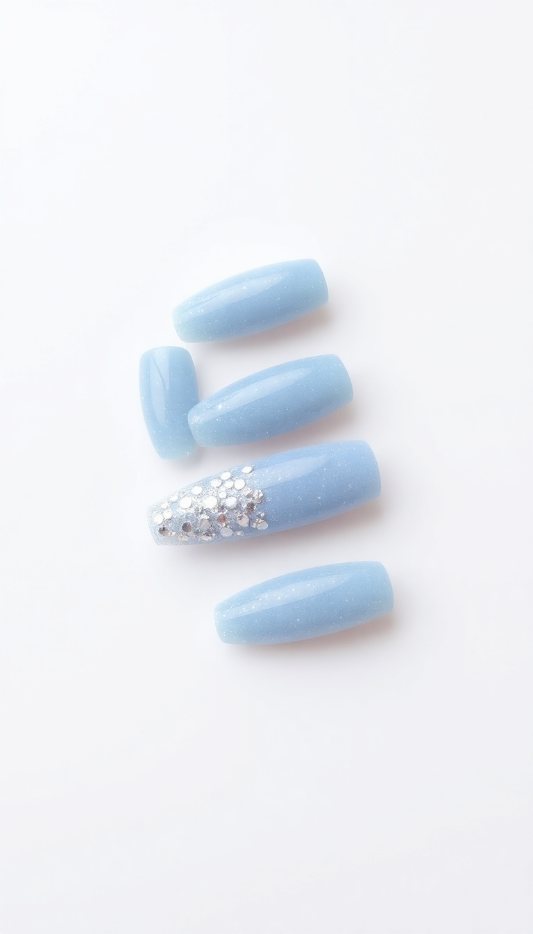 2. Frosty Blue and Silver Sparkle