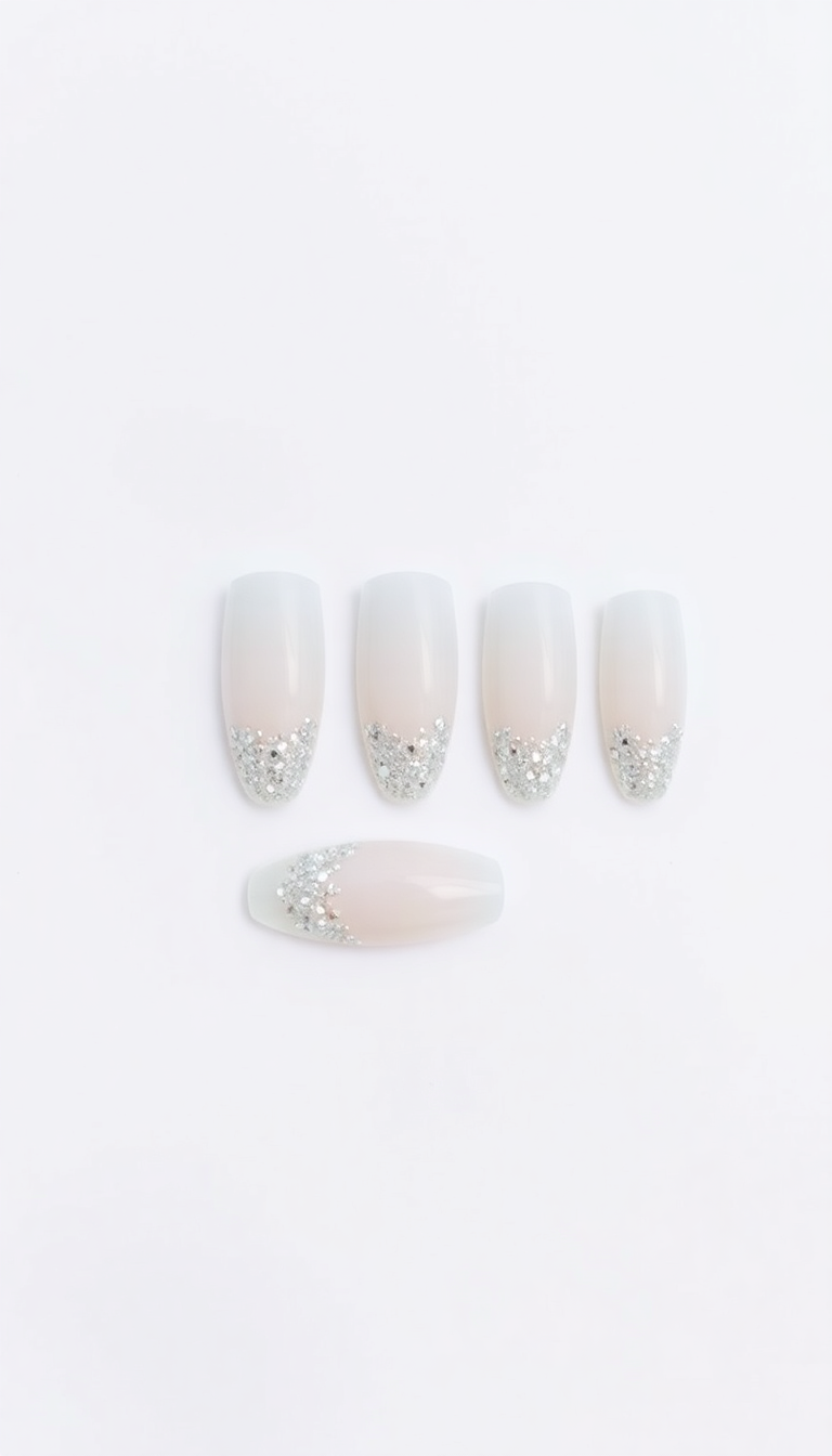 2. Glitter Accents on Bare Nails