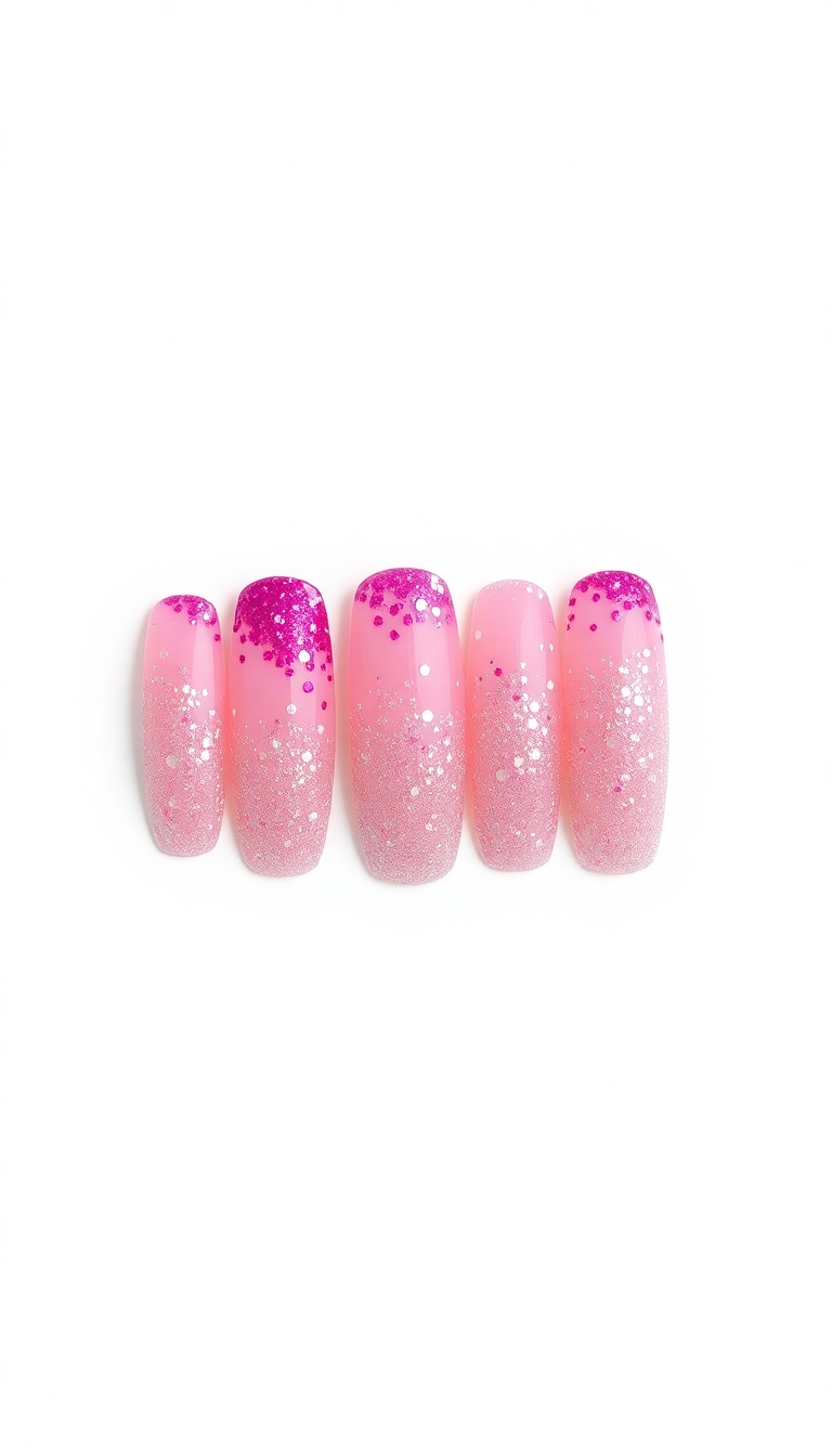 2. Glittering Pink and Silver