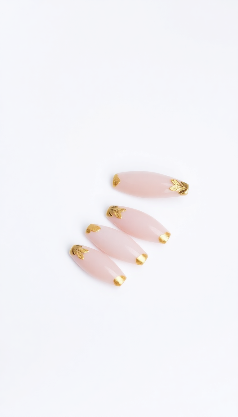 2. Metallic Gold Leaf Accents