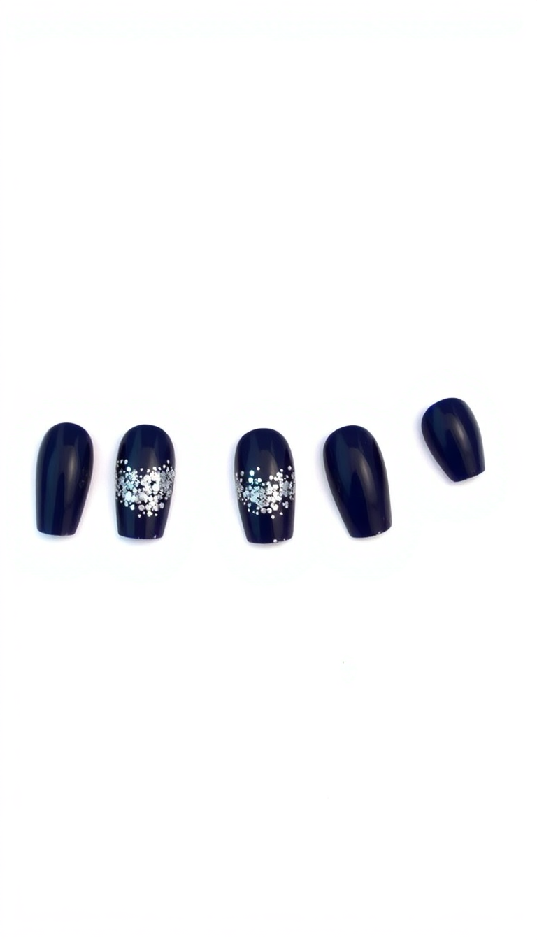 2. Midnight Blue and Silver Glitter
