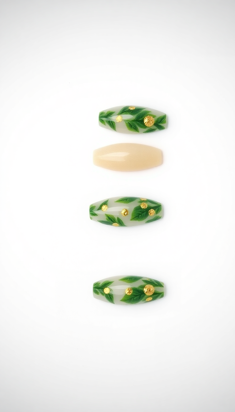 20. Lush Greenery and Gold Flakes