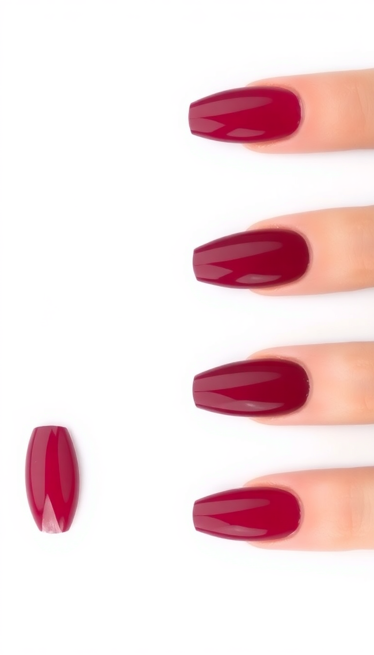 21. Vibrant Berry Tones with a Shiny Top Coat
