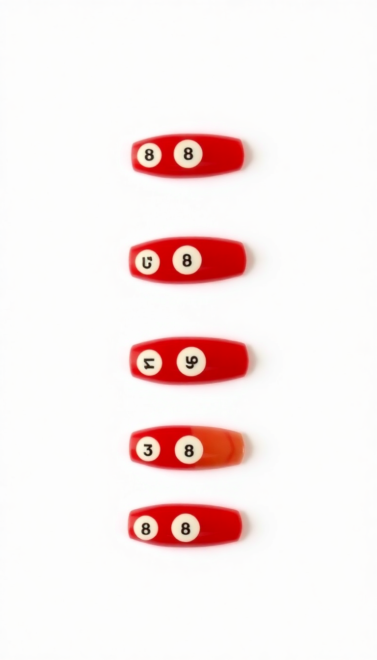 3. Bold Red Backdrop with 8-Ball Highlights