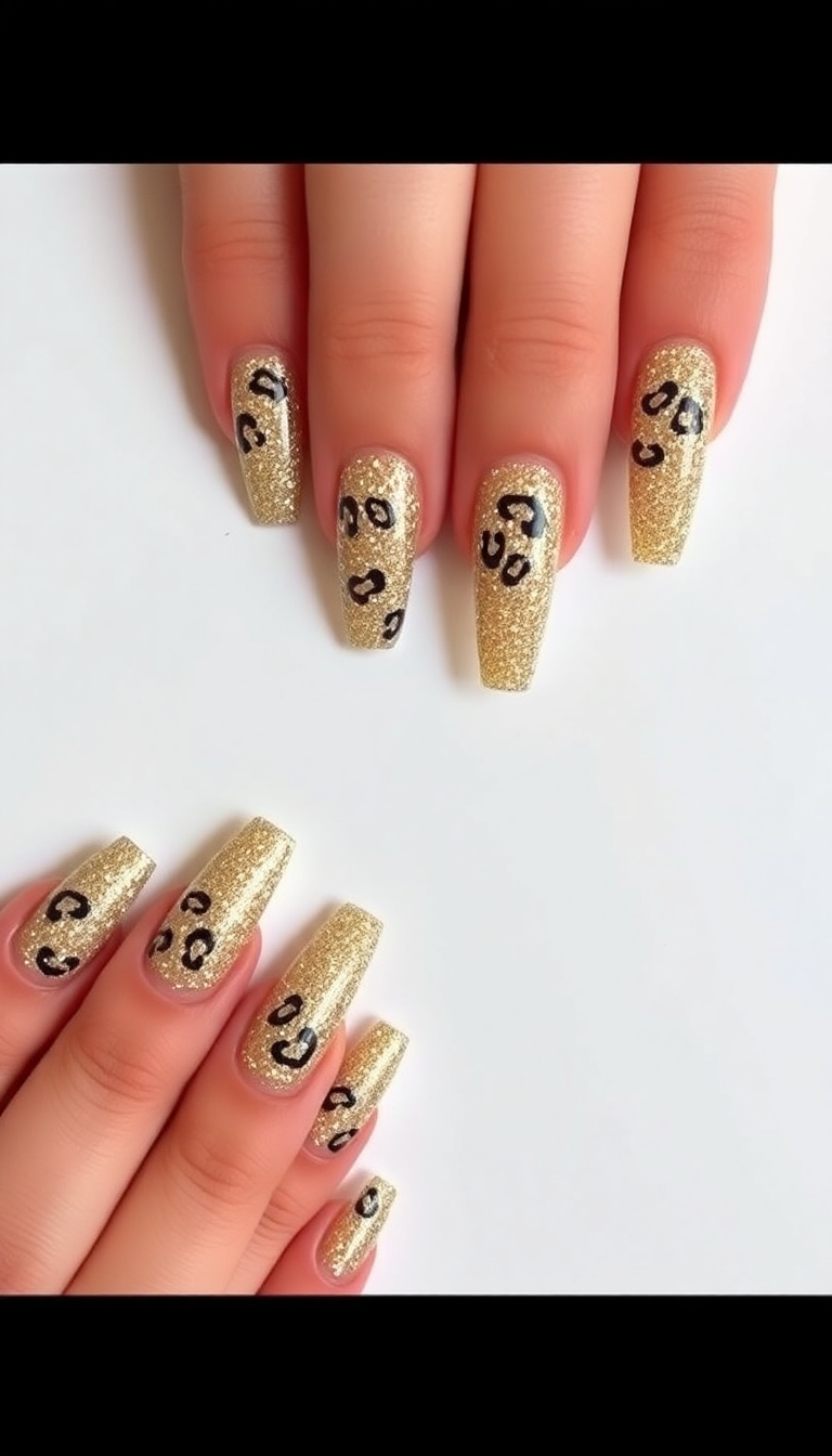 3. Glittery Gold Cheetah Accents