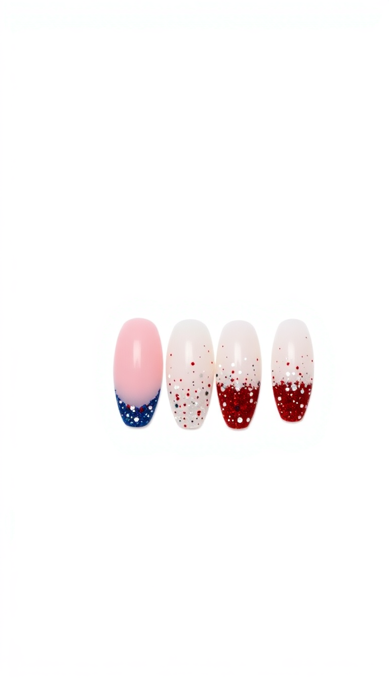 3. Glittery Red, White, and Blue