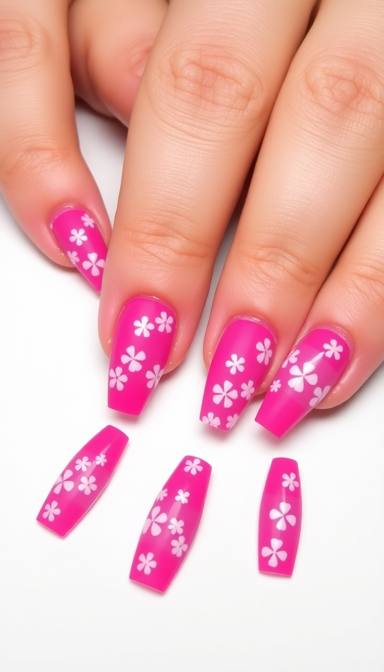 3. Hot Pink and White Winter Florals