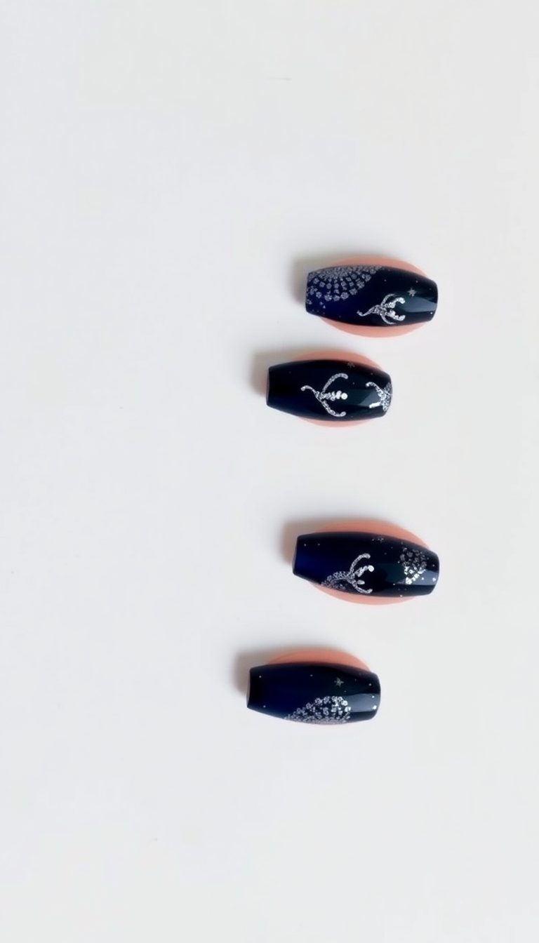 3. Midnight Blue and Silver Elegance