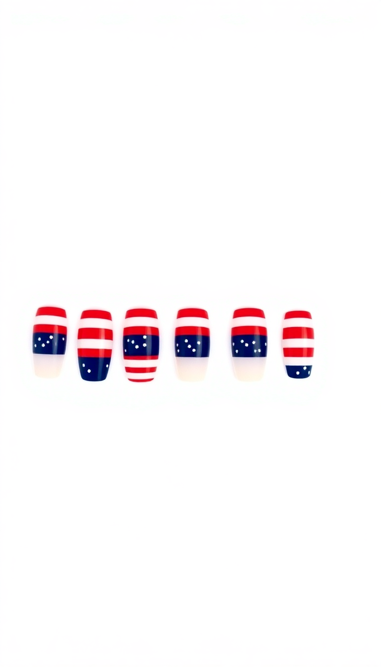 3. Patriotic Stripes and Sparkles