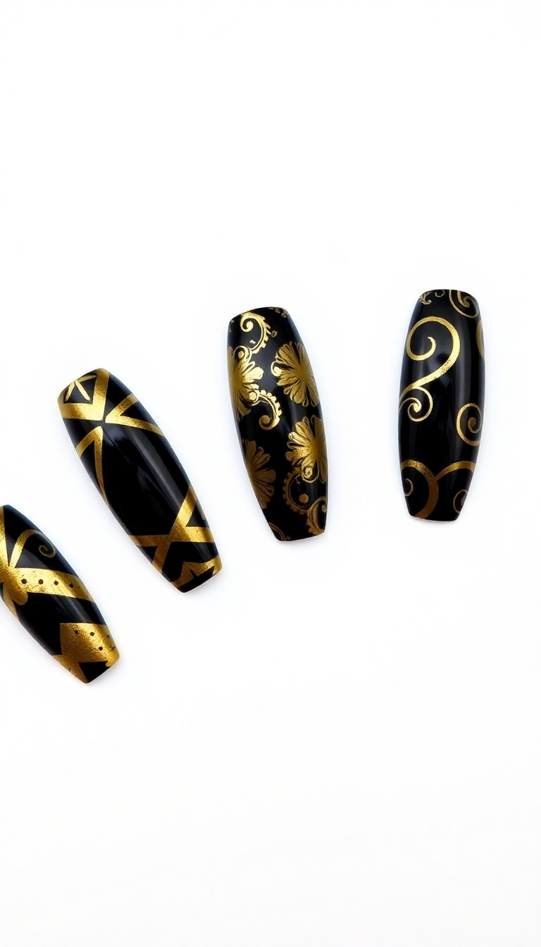 4. Bold Black and Gold Combo