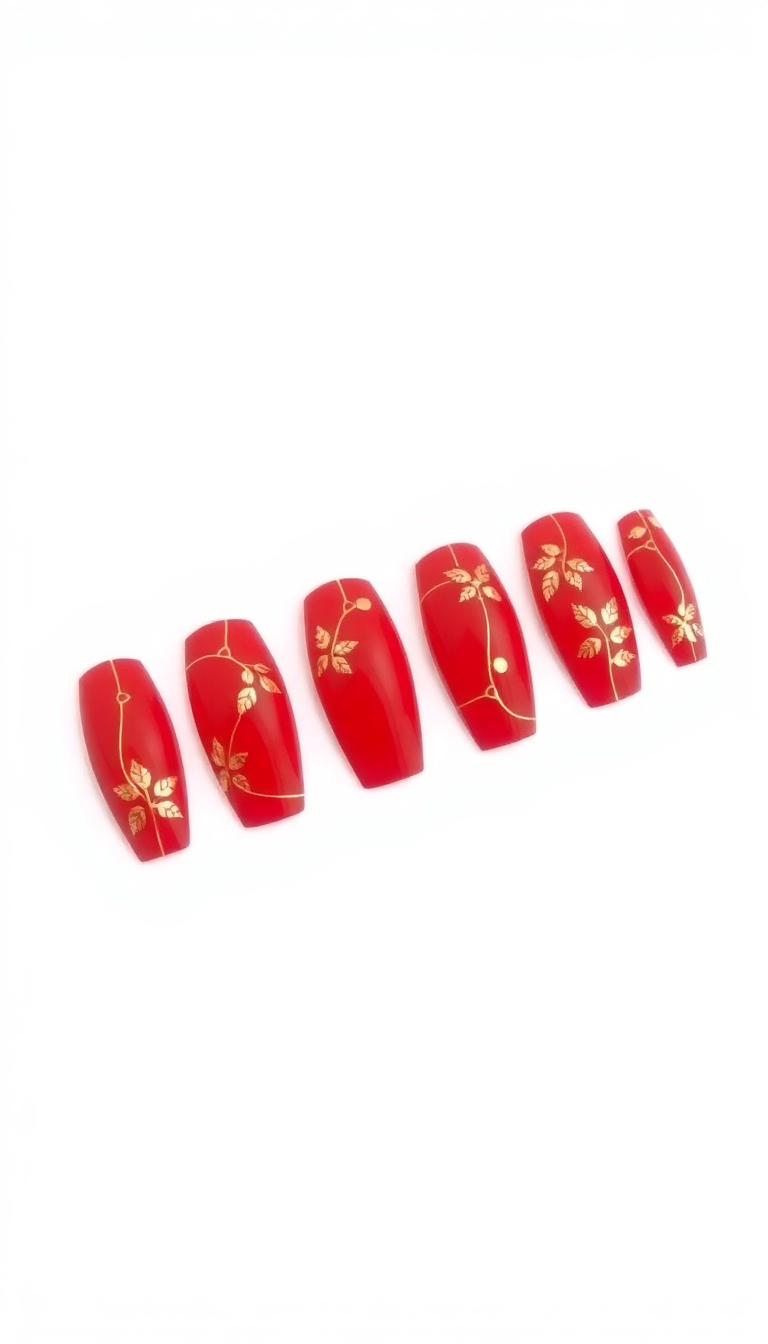 4. Bold Red and Gold Elegance