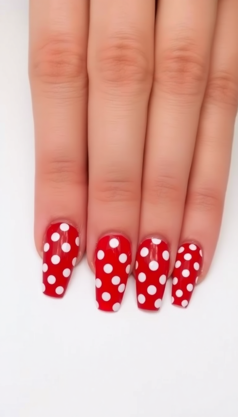 4. Bold Red with White Polka Dots