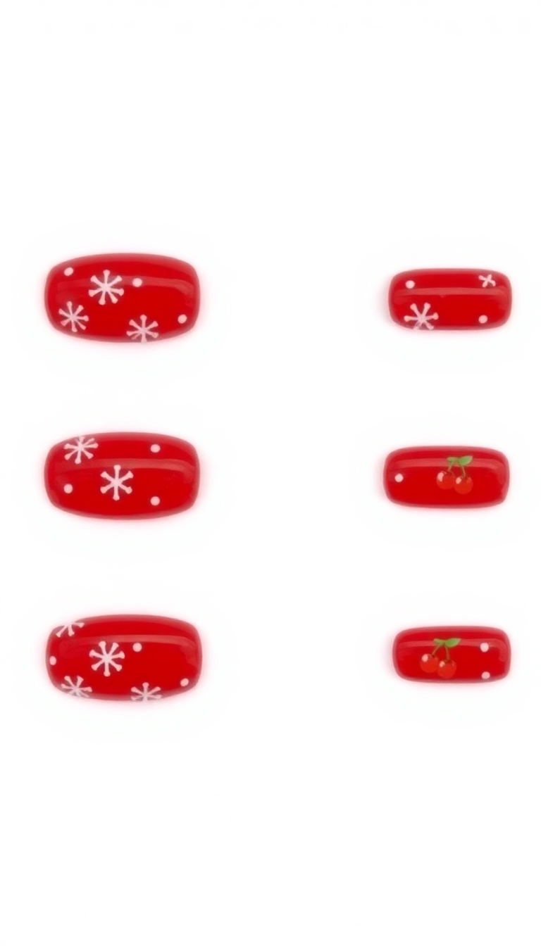 4. Festive Cherry Snowflakes