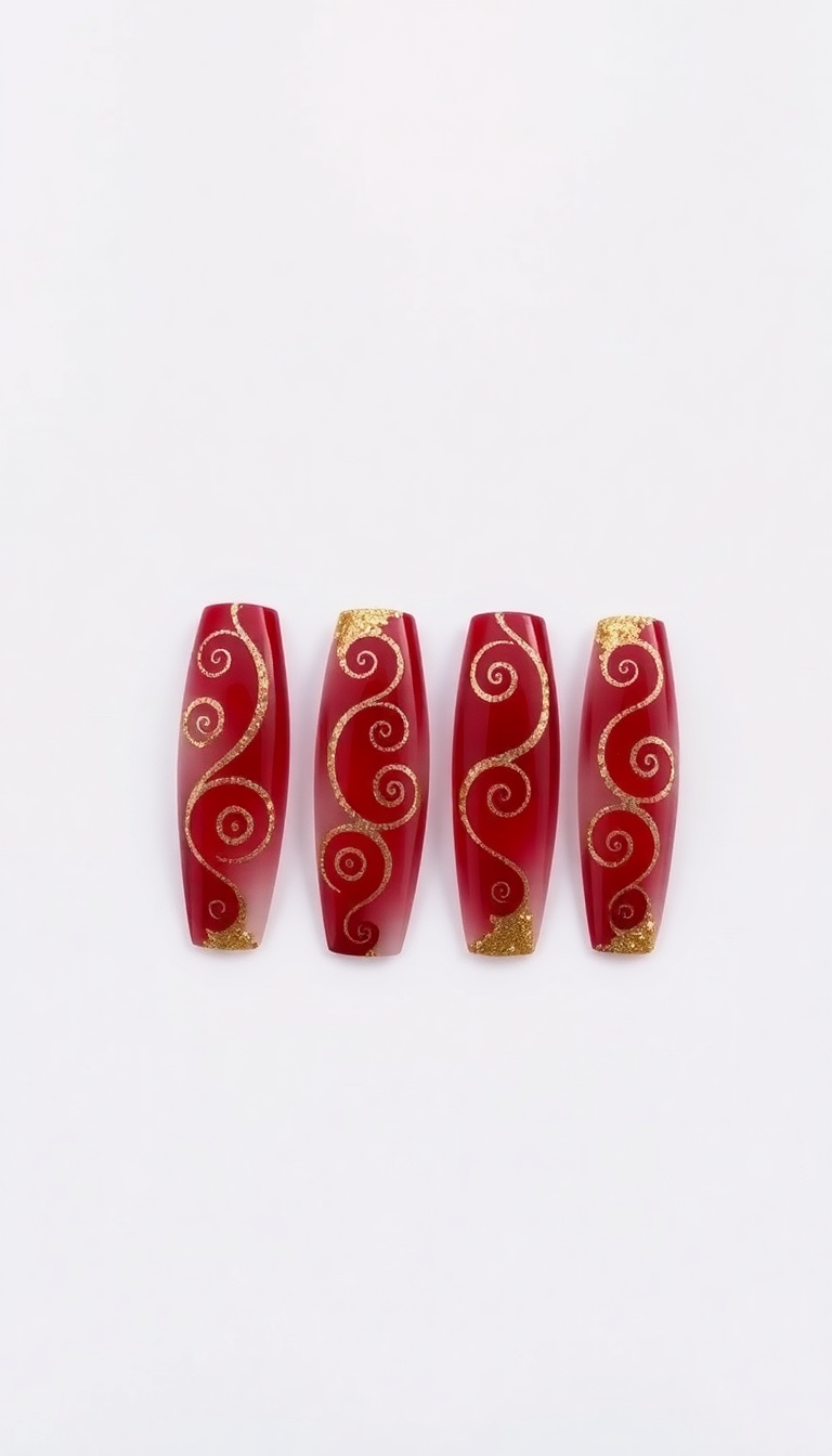 4. Festive Red and Gold Twist