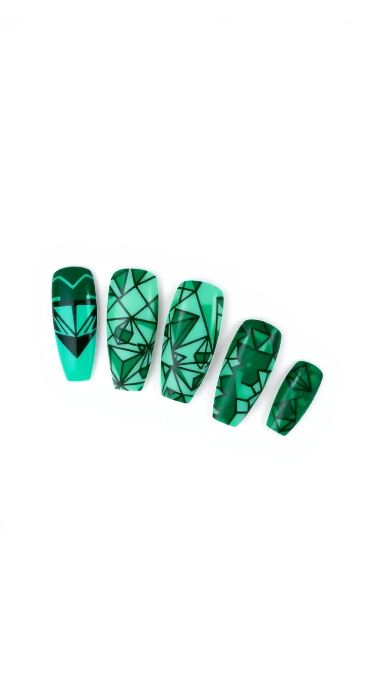 4. Geometric Green Patterns